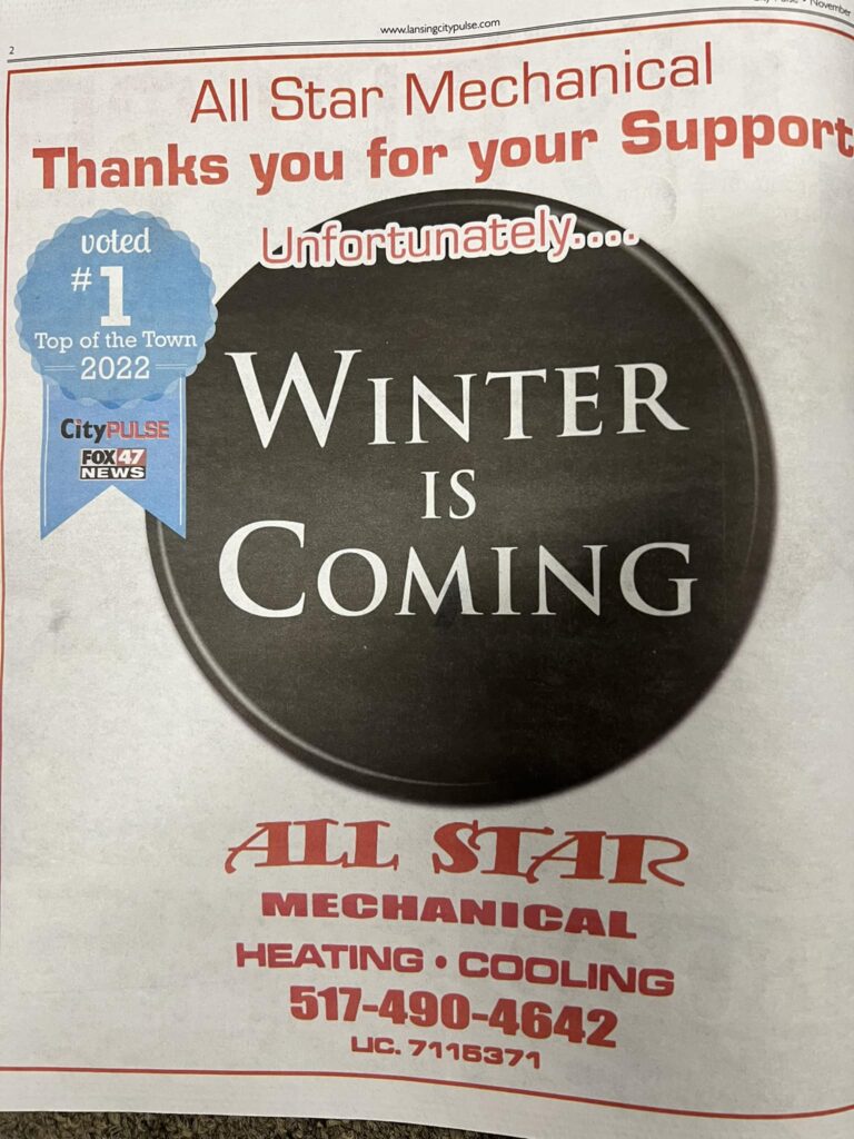 Lansing Top of the Town heating & cooling company of 2022
